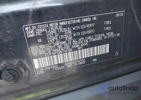2021 Toyota Rav4 Le from USA, damaged, VIN 2T3F1RFV5MC144189